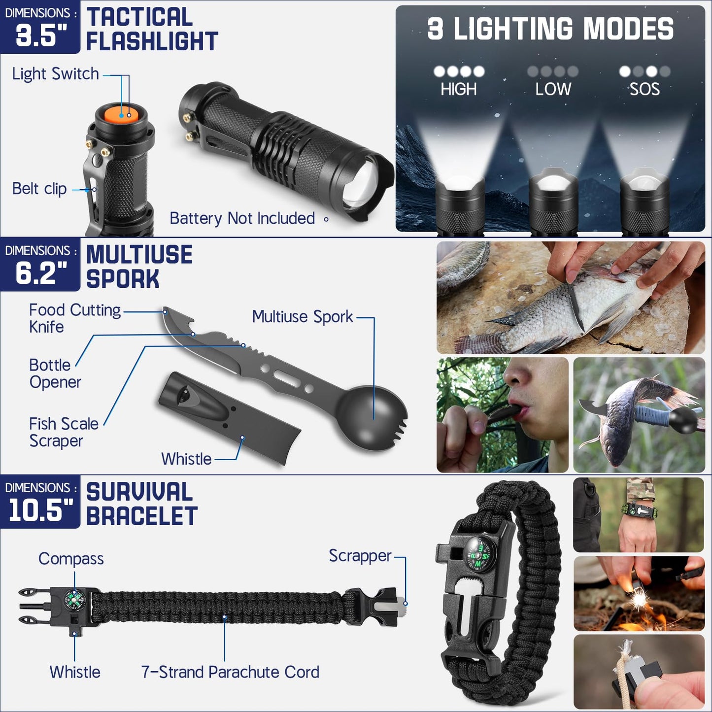 Survival Kits, 149Pcs Survival Gear First Aid Kit IFAK with Molle System Essential Camping Gear Emergency Medical Supplies for Car Fishing Hunting Outdoor Adventure, Camping Essentials
