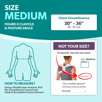 BraceAbility Clavicle Support Brace - Figure 8 Upper Back Brace Posture Corrector for Women and Men, Shoulder Straightener, Kyphosis Relief, Sling for Injuries and Fractures (Medium)