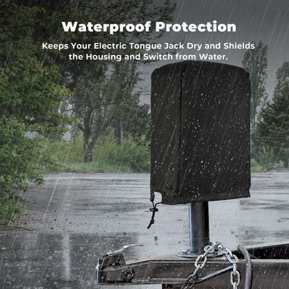 Electric Tongue Jack Cover, BougeRV 600D Universal Trailer RV Electric Tongue Jack Protective Cover (Size 14″H x 5″W x 10″D)…