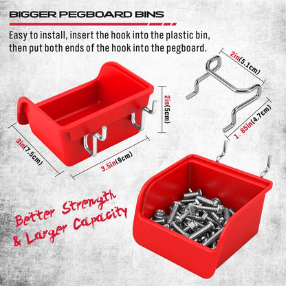 Ultimate 121-Piece Pegboard Hooks Set, Pegboard Accessories with Metal Hooks, Durable Peg Board Organizer Accessories, Pegboard Bins, Peg Board Tool Utility Hooks