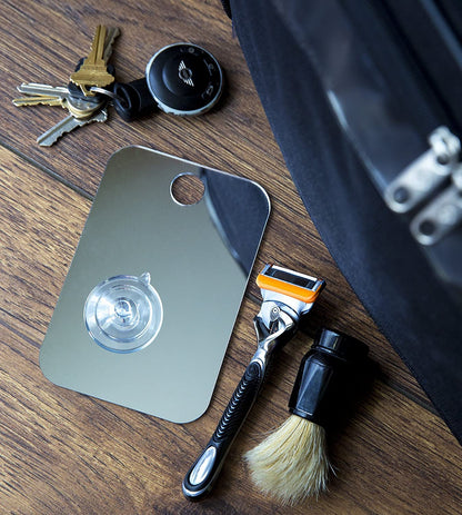 Shave Well Travel Anti-Fog Shaving Mirror | Portable Fogless Hanging Bathroom Shower Mirror with Handheld Option for Men and Women | Includes Long-Lasting Reusable Suction for Wall