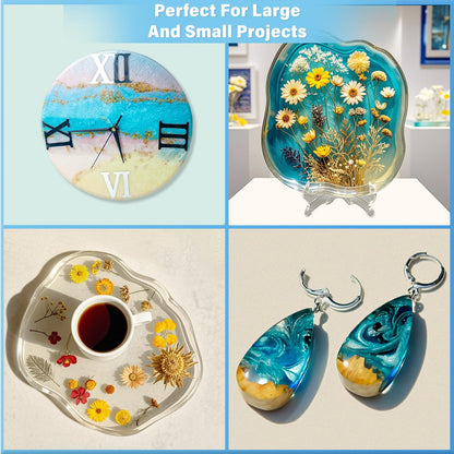 Vivresina Epoxy Resin Kit 32 OZ Clear Epoxica Resina Food Safe No Yellowing for Casting Coating Art DIY Craft Jewelry Wood Table Flower