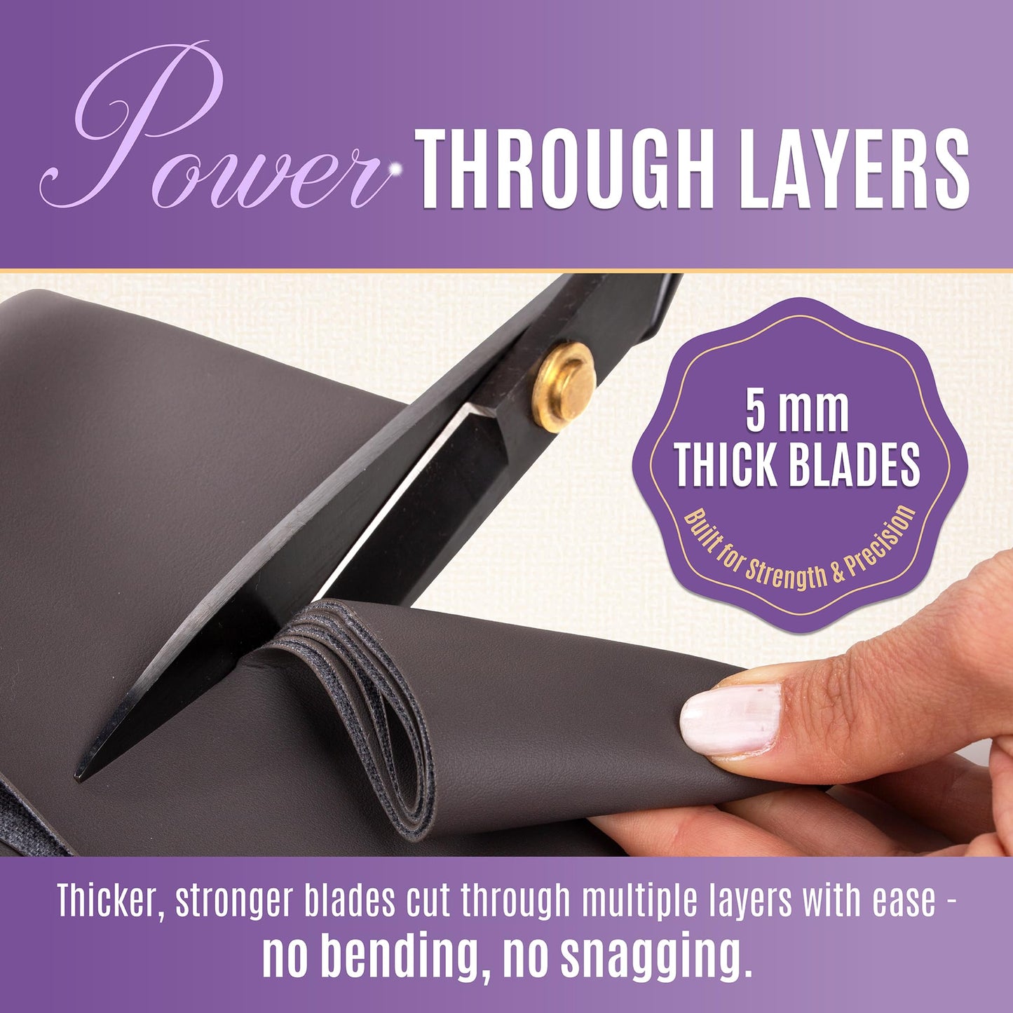 Professional 9 Inch Sewing Scissors for Fabric Cutting - Ultra Sharp, Heavy Duty Fabric Shears for Smooth, Precise Cuts on All Fabrics and Leather, for Tailors, Dressmakers, Crafters, and Artists