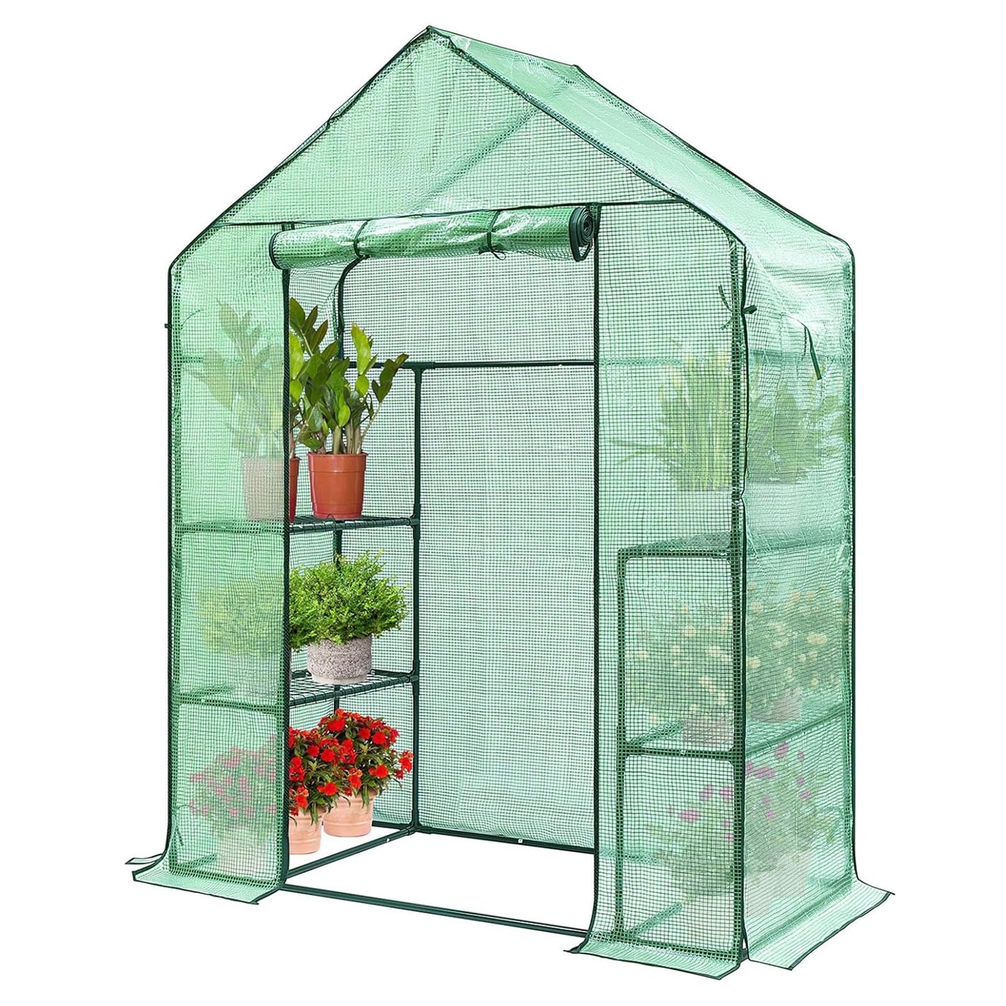 VIVOSUN 57 x 29 x 77-Inch Mini Walk-in Greenhouse with Windows, Shelves and Anchors, Plant Garden Hot House