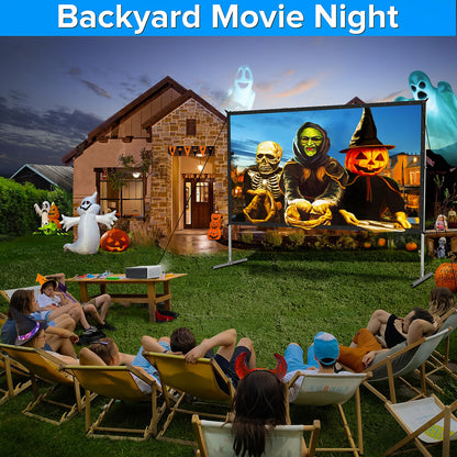 Projector Screen Outdoor,JWSIT 120 inch Outdoor Movie Screen-Upgraded 3 Layers PVC 16:9 Projector Screen,Portable Video Projection Screen with Carrying Bag for Home Theater Backyard