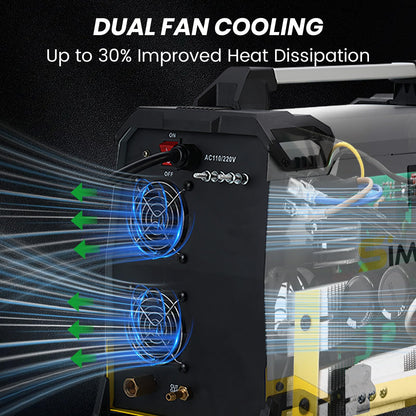 SSIMDER MIG Welder 200A Plasma Cutter Welder Combo 10 in 1 multiprocess welder Pulse MIG/Gas MIG/Flux Core/HF TIG/Stick/Cut Aluminum Welder Welding Machine for Home DIY Outdoor