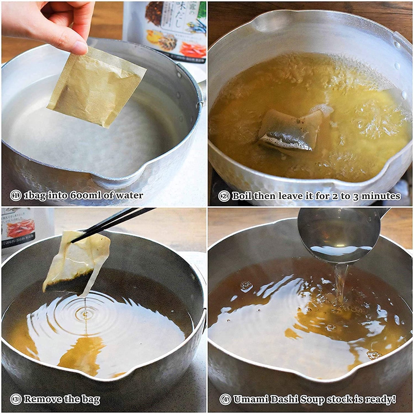 Chaganju Dashi - Umami Powder Soup Stock - Japanese Food, Bonito Flakes, Kelp, Mushroom, 8g×30pacs