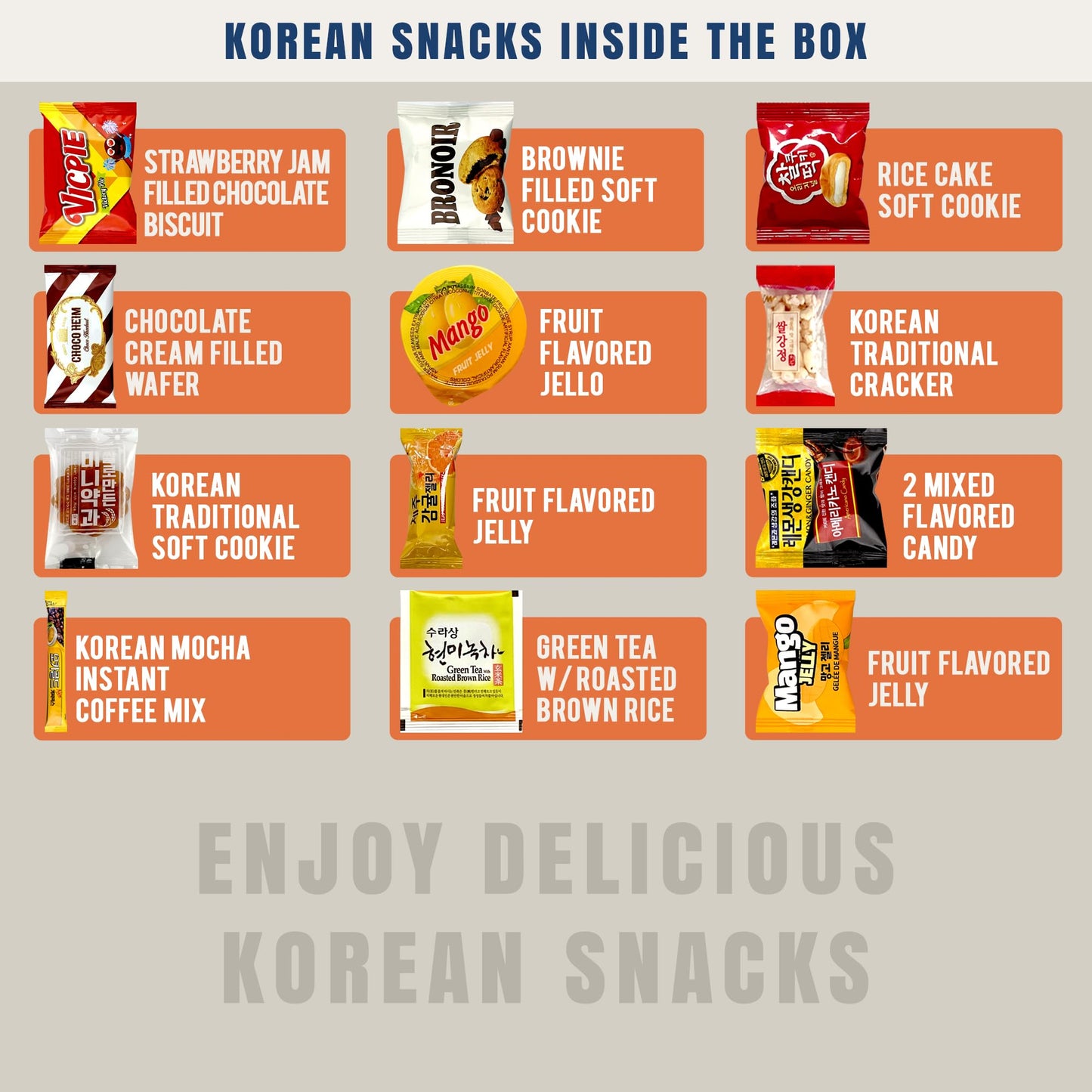 Dagaon Favorite Korean Snack Box 30 Count - Appetizing Gift and Care Package for any occasions and everyone. Variety of Korean Treats Including Top Picked Chips, Biscuits, Cookies, Pies, Candies.