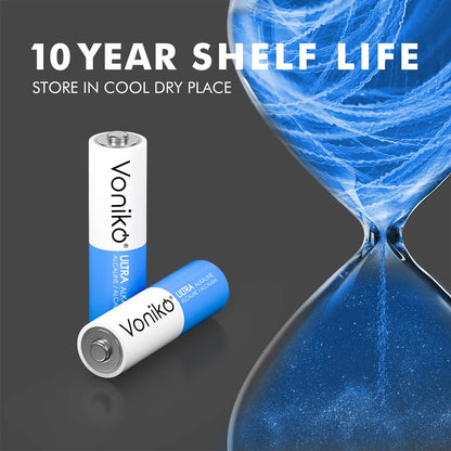 Voniko - Premium Grade AA Batteries - (24 Pack) - Alkaline Double A Battery - Ultra Long-Lasting, Leakproof 1.5v Batteries - 10-Year Shelf Life