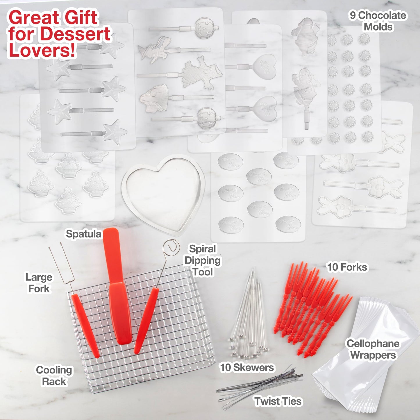 Dual Electric Chocolate Melting Pot Set- Halloween Candy Bar Making or Fondue Fountain Kit w/ 30 Bonus Accessories-Dip, Drizzle & Decorate Strawberries, Marshmallow, Snacks- Party Appetizers Desserts