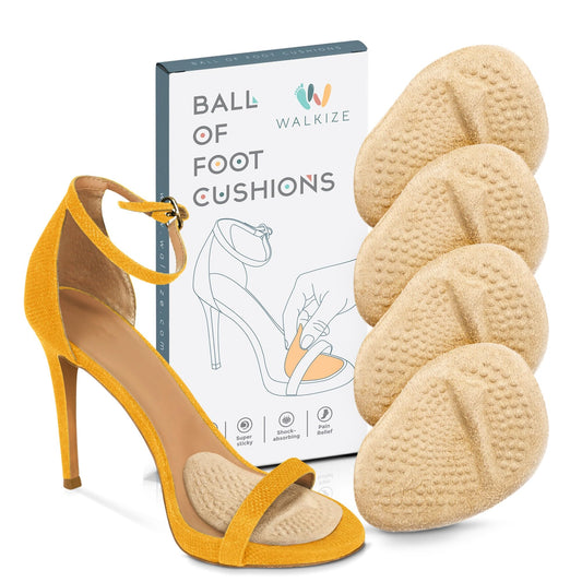 Walkize Metatarsal Pads Women | Heel Inserts for Women | Ball of Foot Cushions (2 Pairs Foot Pads) All Day Pain Relief and Comfort One Size Fits Shoe Inserts (Beige)