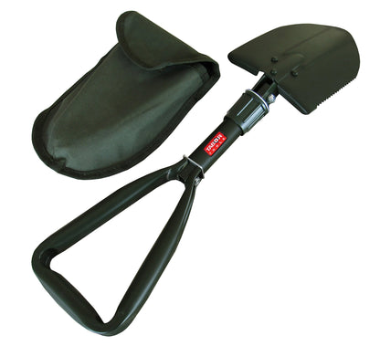 TABOR TOOLS Folding Shovel - Portable Survival Spade for Camping Gear and Emergencies - Steel Rugged Edge Blade - Includes Carrying Pouch - Lightweight E-Tool with Military-Grade Durability. J35A