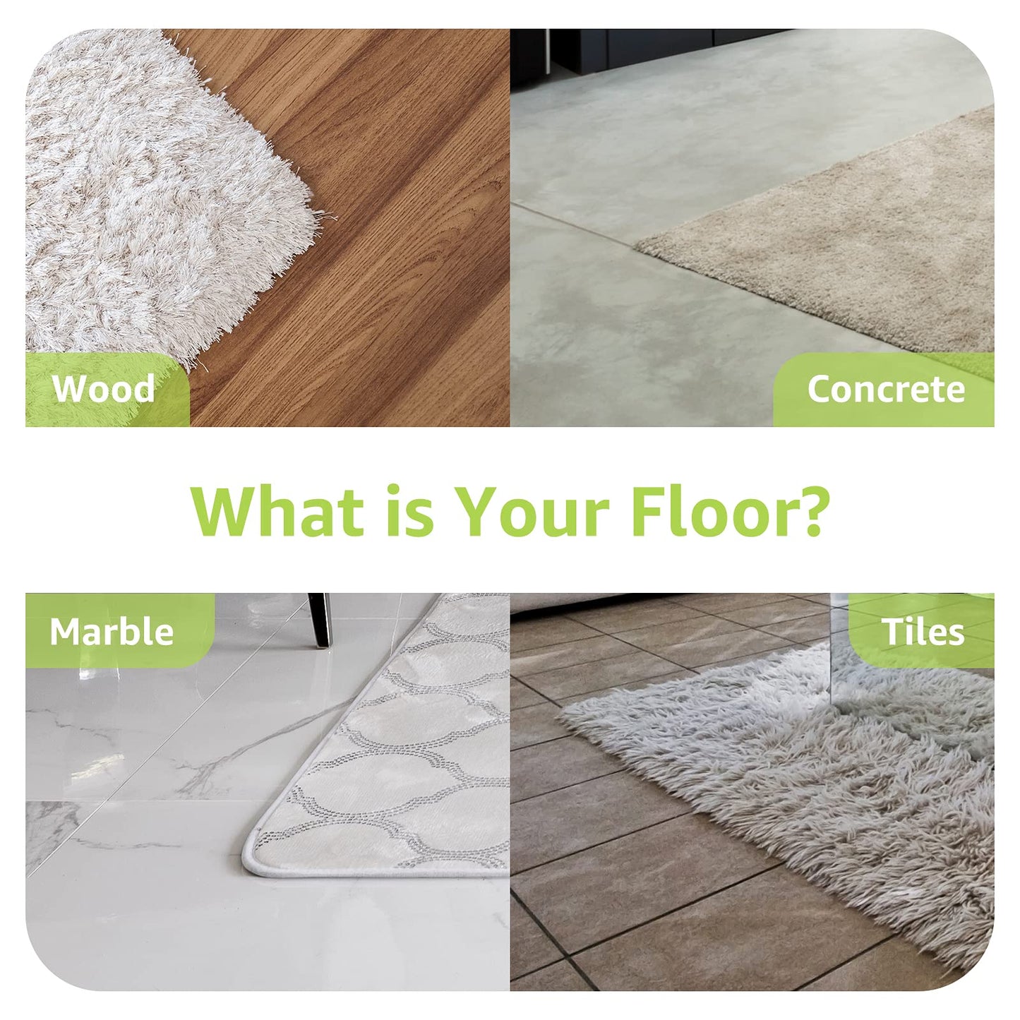 Rabenda 8 Pcs Grippers for Rugs, Non Slip Rug Pads for Hardwood Floors and Tiles, Reusable Rug Tape for Area Rugs, Dual Sided Adhesive Rug Pad Gripper Keep Corners Flat(Black)