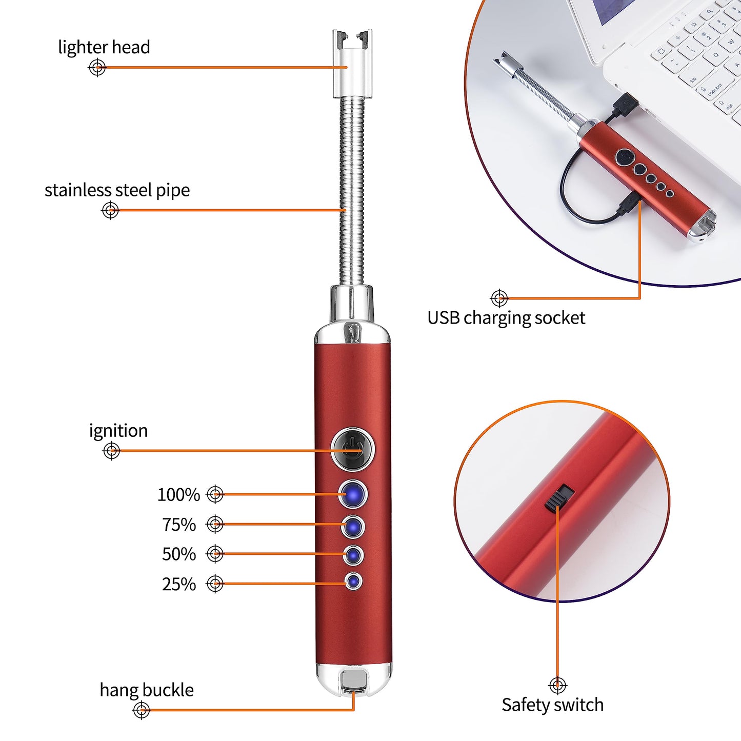 Propane Cylinder Top Stove with Adjustable Burner, Portable Camping/Backpacking Cooker 10000BTU,Camping Stove Propane,Single Burner Propane Stove,Camp Gas Stove with a USB Ligther (Fuel not included)