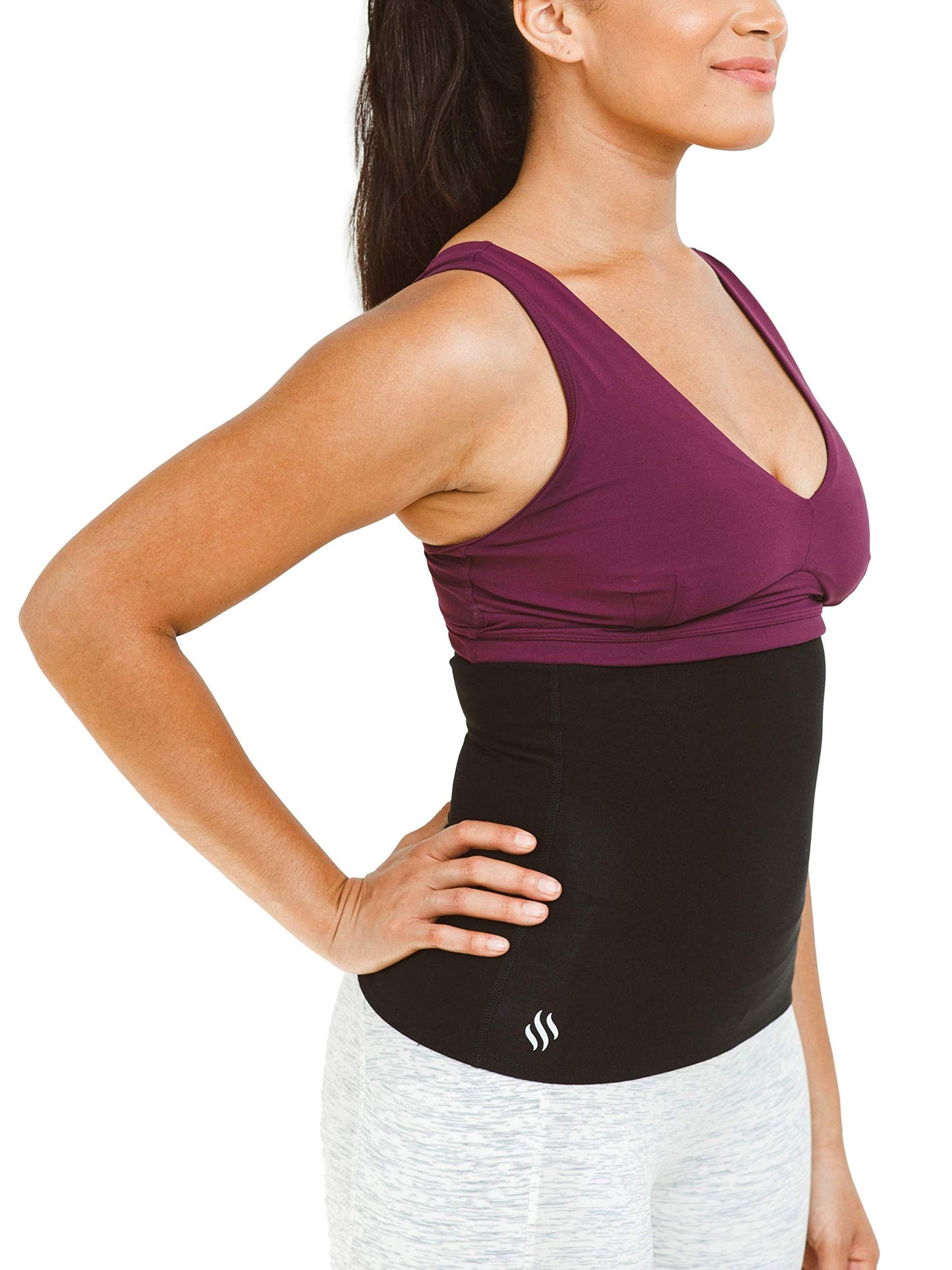 Sweat Shaper Waist Trimmer for Women, Waist Trainer Sauna Belt, Neoprene-Free Waist Cincher, Sauna Slimming Belt (Black, Medium)