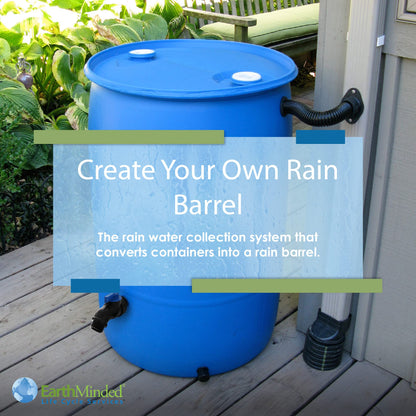 EarthMinded DIY Rain Barrel Diverter and Parts Kit - Water Collection System To Convert Containers into Rain Barrels - Catch Rain Water for Outdoor Chores - RBK-0001