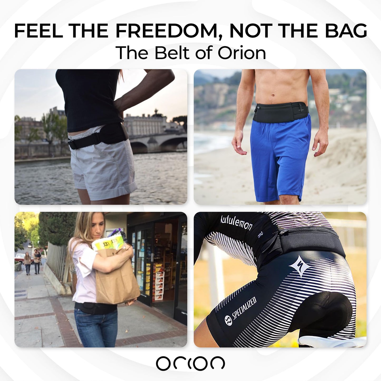 The Belt of Orion Survival Gear Travel Running Belt Waist Fanny Pack Hands Free Way to Carry Sanitizer, Face Mask, Phone, Passport, Keys, ID, Money & Everyday Essentials (Travel 9"x4")