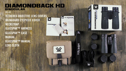 Vortex Optics Diamondback HD 10x42 Binoculars - HD Optical System, Non-slip Grip, Waterproof, Fogproof, Shockproof, Included GlassPak - Unlimited, Unconditional Warranty