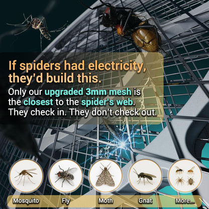 YsChois Electric Fly Swatter, Bug Zapper, Mosquito Zapper Racket | Gold Zone Voltage, Densest 3 mm Mesh, Apple-Like Weight - AA Battery Powered (not incl.) - Indoor & Outdoor Use with Pro Swat Tips