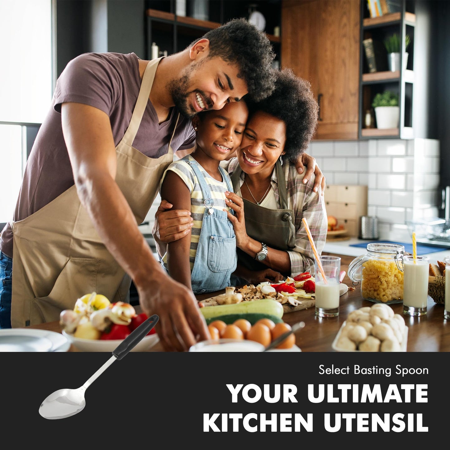 Chef Craft Select Basting Spoon, 12.5 inch, Stainless Steel