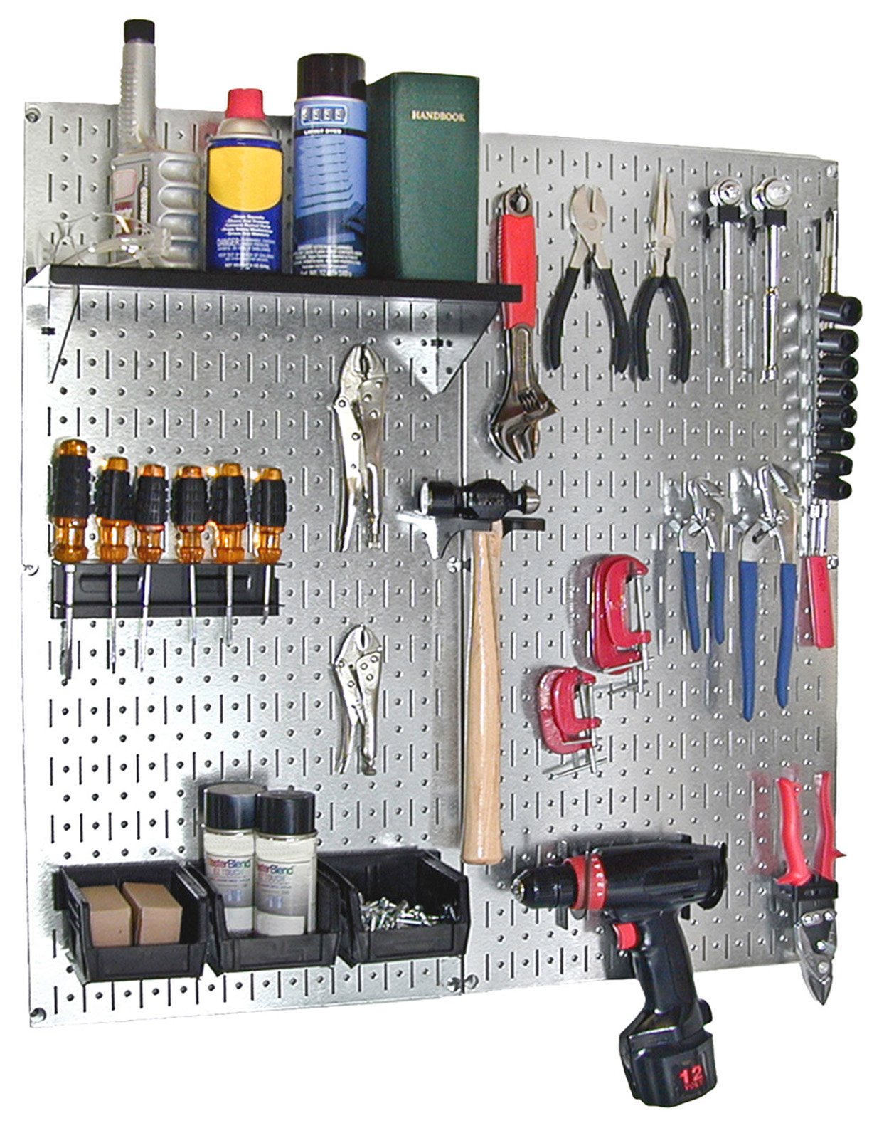 Wall Control 30-P-3232GV Galvanized Steel Pegboard Pack