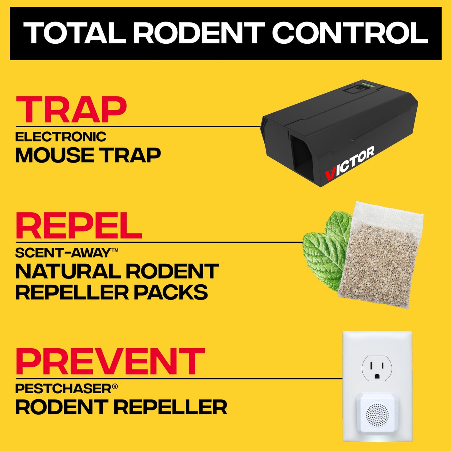 Victor Humane Mouse Traps Indoor for Home - M250BSR-3 - No Touch Electric Mouse Traps for Home, Pack of 3