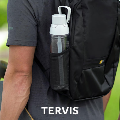 Tervis Venture Lite Clear & Colorful Lidded Made in USA Double Walled Insulated Tumbler Travel Cup Keeps Drinks Cold & Hot, 24oz Water Bottle, White Lid