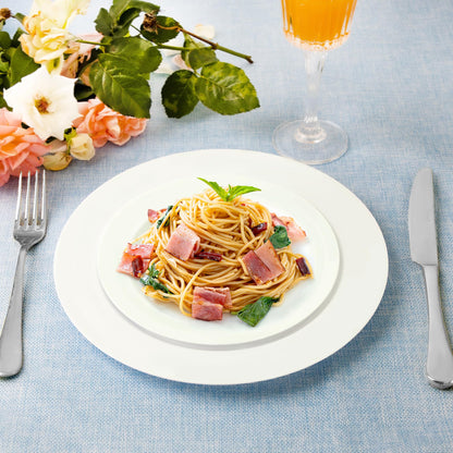 SETUP 60-Piece White Plastic Dinnerware Set – 30 10.25" Dinner & 30 7.5" Salad Plates – Heavy-Duty Disposable for Weddings, Catering, Parties