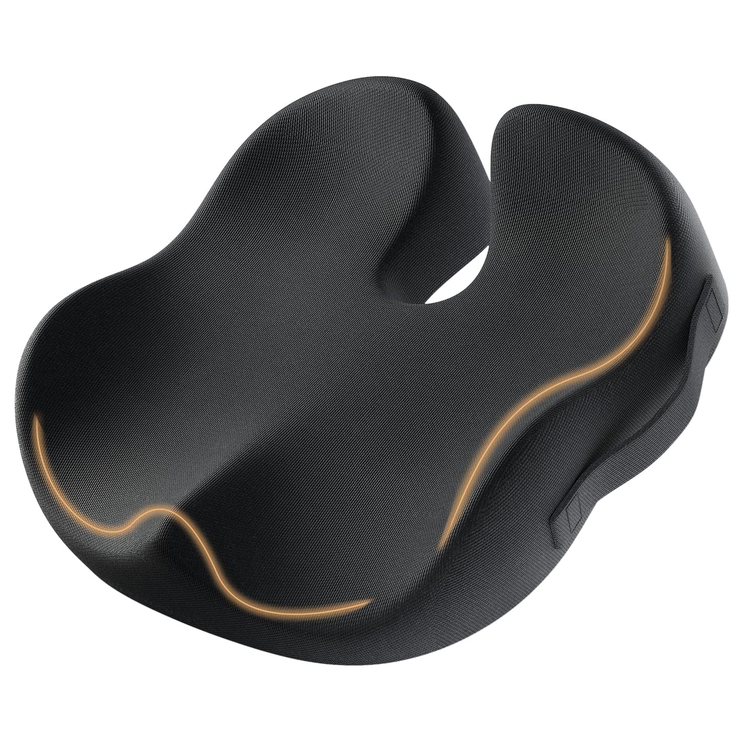 ProtoArc Seat Cushion, Office Chair Cushion for Sciatica, Coccyx Cushion, Ergonomic Memory Foam Seat Cushion for Car, Home, Pressure Relief Pad for Hip, Tailbone, All Day Comfort - Black