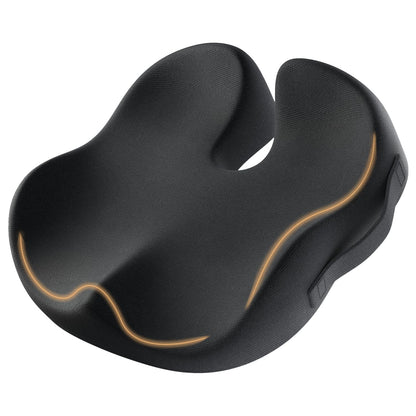 ProtoArc Seat Cushion, Office Chair Cushion for Sciatica, Coccyx Cushion, Ergonomic Memory Foam Seat Cushion for Car, Home, Pressure Relief Pad for Hip, Tailbone, All Day Comfort - Black