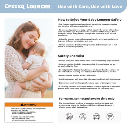 Baby Lounger - Baby Lounger for Newborn, 0-24 Months, Infant Lounger for Home and Travel, Soft Cotton, Baby Nest Lounger, Newborn Babies Essentials Gifts, White (Lounger Cover Included)