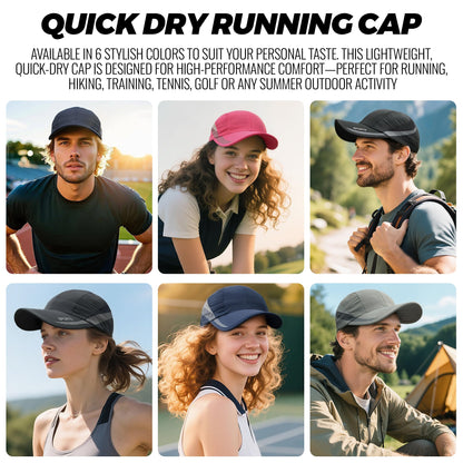 CLAPE Running Performance Hat Outdoor Sports UV Protection Baseball Cap Ultra Thin Lightweight Waterproof Quick Dry Portable Mesh Hat Dark Blue