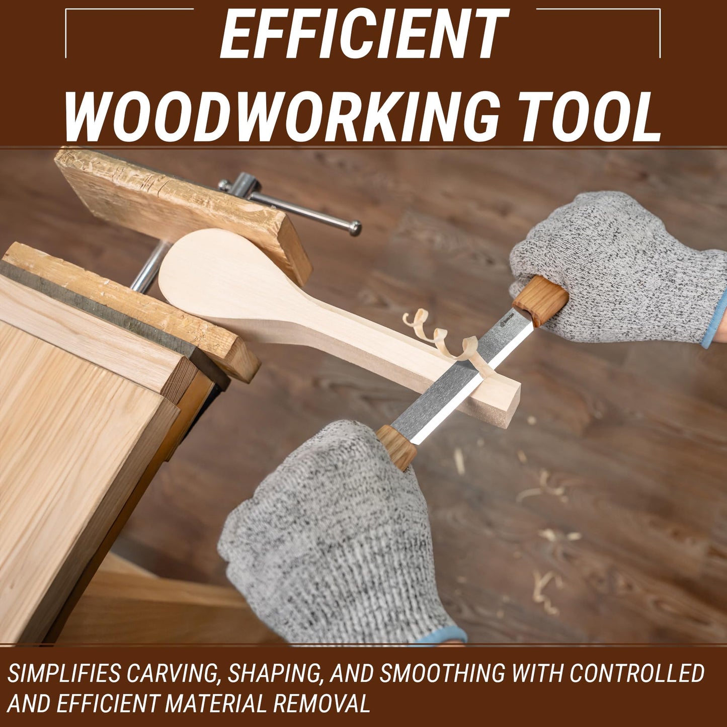 BeaverCraft Draw Knife Woodworking Tool 4.3"- Drawknife Wood Carving Knife with Leather Sheath DK2s - Whittling Knives for Shaping, Detailing, Spoon Carving - Whittling Tools