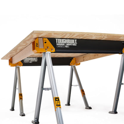 ToughBuilt - Folding Sawhorse/Jobsite Table - Sturdy, Durable, Lightweight, Heavy-Duty, 100% High Grade Steel, 41.5-Inch Easy Carry Handle - (TB-C550)