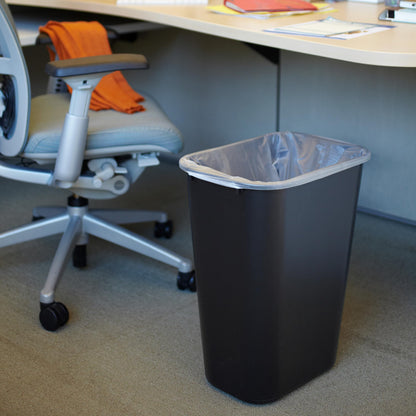 Rubbermaid Commercial Wastebasket Trash Container, 41QT/10.25 GAL, Plastic, Black, Stackable Trash Can for Bedroom/Bathroom/Office, Fits Under Desk/Sink/Cabinet