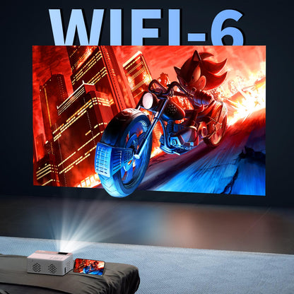TMY Netflix-Officially-Licensed Mini Movie Projector with WiFi and Bluetooth, Compatible with TV Stick Smartphone/HDMI/USB, Indoor & Outdoor Use