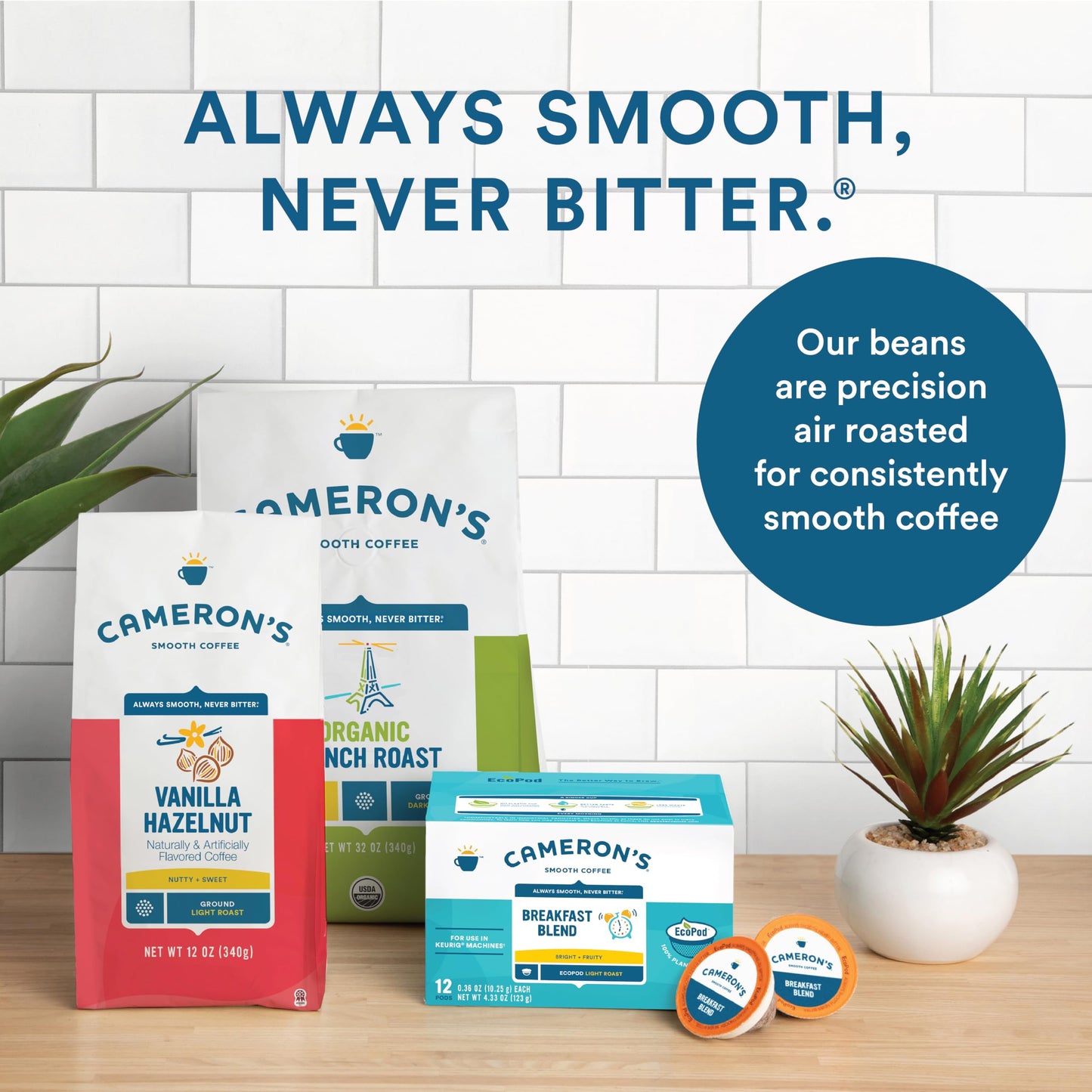 Cameron's Coffee Roasted Whole Bean Coffee, Flavored, Toasted Southern Pecan, 32 Ounce