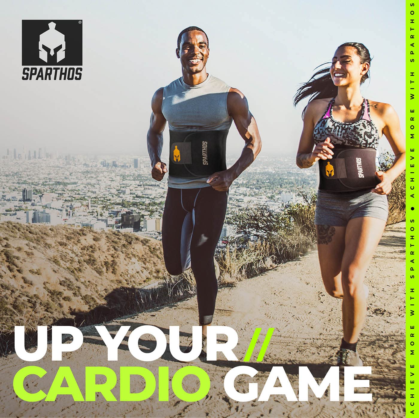 Sparthos Waist Trimmer Belt - Neoprene Waste Trainer Trainers Band for Workout, Sweat and Lose Stomach Fat - Sweet Burning Sauna Slimming Effect - Belly Tummy Weight Loss - for Men and Women (L)