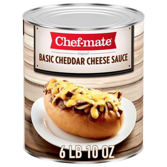 Chef-mate Basic Cheddar Cheese Sauce, Canned Food for Mac and Cheese, 6 lb 10 oz (#10 Can Bulk)