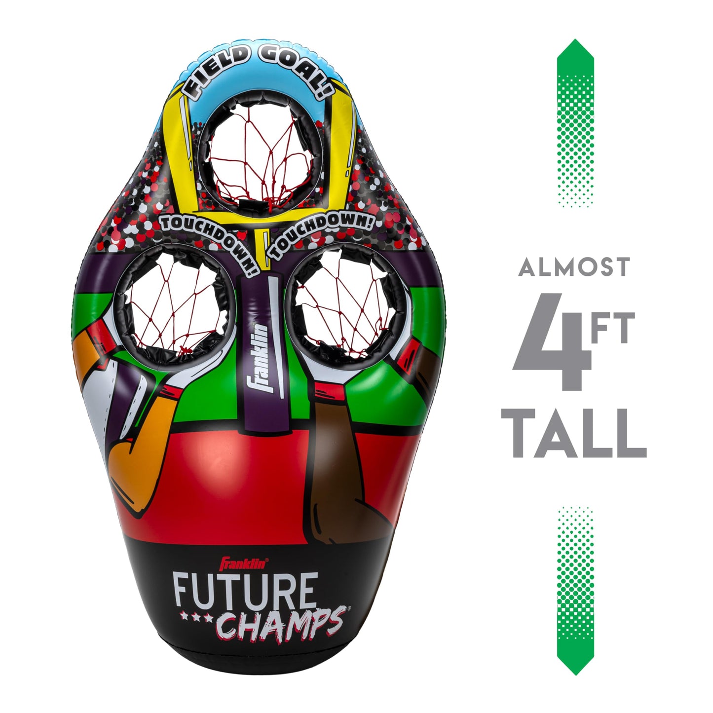 Franklin Sports Kids Football Target Toss Game with 3 Target Holes - 2 7.25" Footballs Included with Pump - 45" Tall