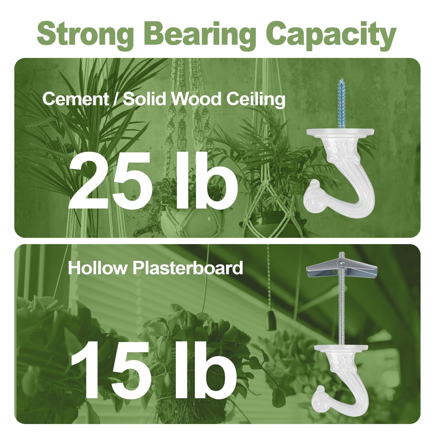 Aidoclip 6 pcs Ceiling Hooks for Hanging Plants,Hanging Hanging Lights Metal Small Hooks,Indoor Outdoor Wall Heavy Duty Plant Hanger Swag Hook