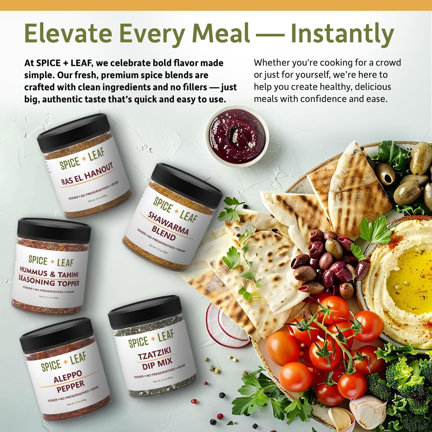 Premium Aleppo Pepper by SPICE + LEAF - Vegan Kosher Preservative Free Red Middle Eastern Mild Pepper Flakes, 3.5 oz