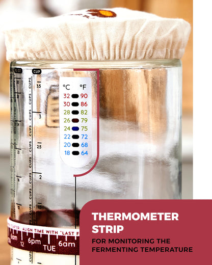 Superbaking Sourdough Starter Jar, Beginner Sourdough Starter Kit, 34oz Wide Mouth Sour Dough Glass Jar with Guides & Recipes, Sourdough Bread Baking Supplies, Sourdough Container Crock
