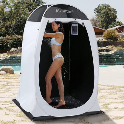 Alvantor Shower Tent Portable Changing Room, Outdoor Toilet, Pop Up Shelter for Privacy, Dressing Room, and Shelter - Teflon-Coated Fabric, Patent Pending 4'x 4'x 7'