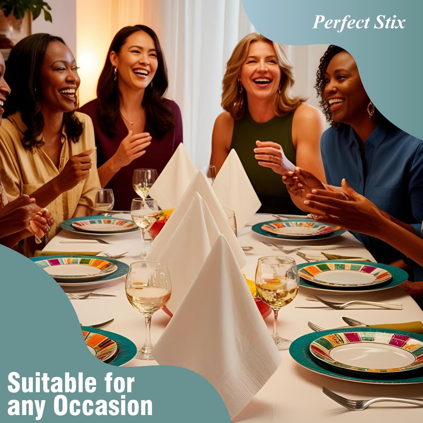 Bell Marque White Dinner Napkin-300 2-Ply White Dinner Napkins, 0.1" Height, 17" width, 15" Length (Pack of 300)