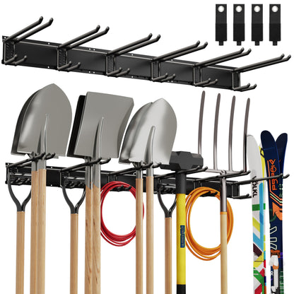 Waturis Tool Storage Rack, 48 Inch Heavy Duty Garage Wall Organzier, 13Pcs Adjustable Garden Tool Organizer for Garage Storage Organization Yard Shed Tool Organizer