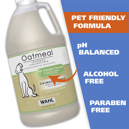 Wahl USA Dry Skin & Itch Relief Pet Shampoo for Dogs – Oatmeal Formula with Coconut Lime Verbena Scent - 64 Oz - Model 821004-050