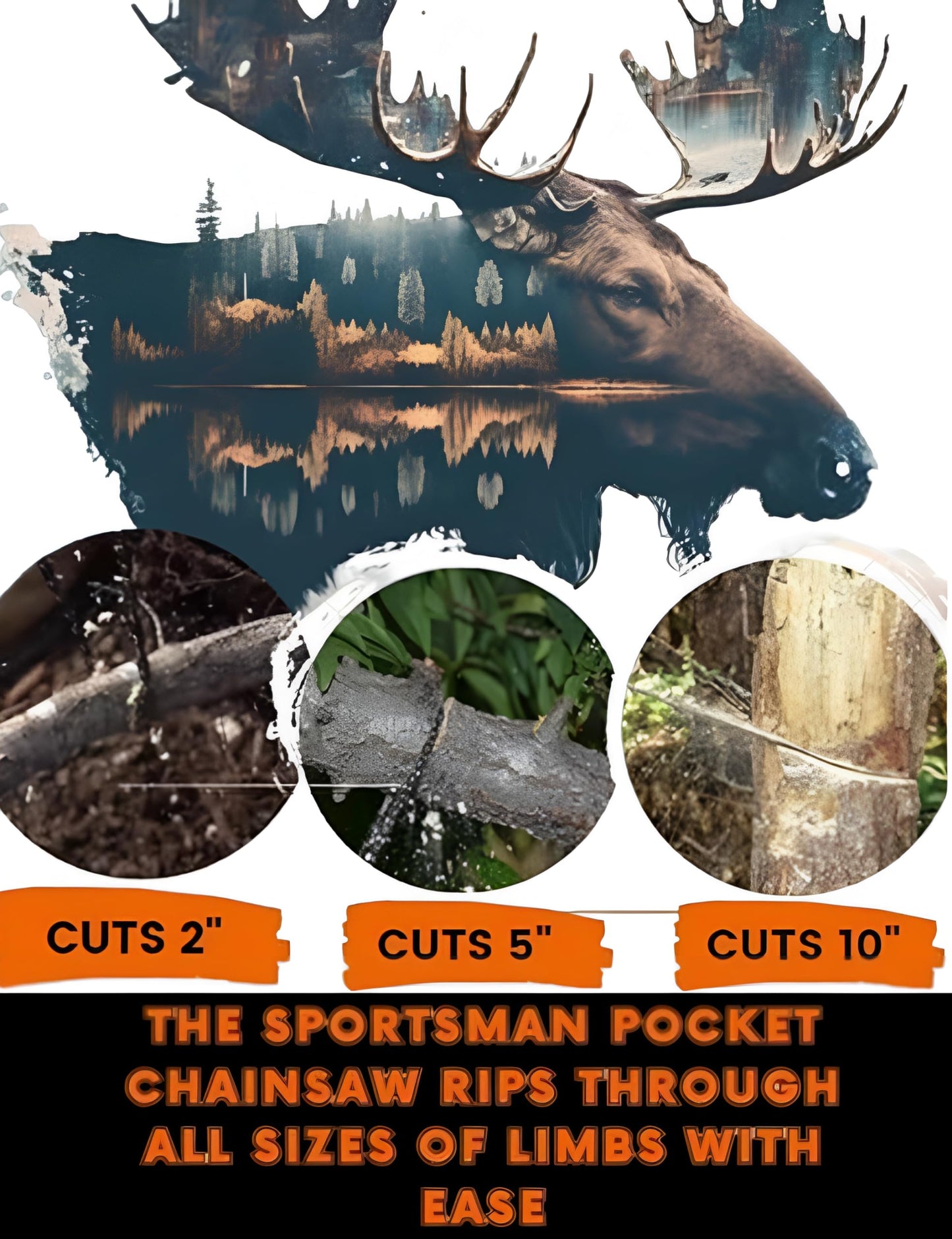 Sportsman Pocket Chainsaw - Camping Folding Hand Saw With Free Fire Starter, 36-Inch Heavy Duty Chain 48 Teeth, Best Pocket Saw for Survival Gear, Hunting, Backpacking, Tree Trimming or Emergency Kit