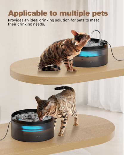 Cat Water Fountain: 108oz/3.2L Cat Fountain Super Silent Pet Drinking Dispenser - Water Fountains for Kitty Indoor - Quiet Pump and Faucet Design - Suitable for Cats and Dogs - BEMOONY