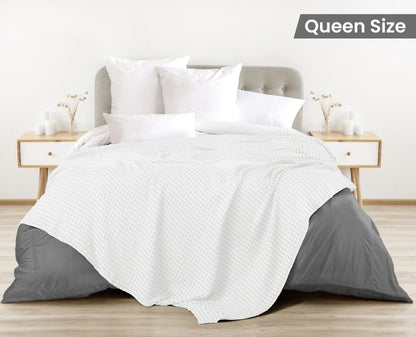 Utopia Bedding White 100% Cotton Waffle Blanket 300 GSM [Queen - 90x90 Inch] Soft Lightweight Breathable Bed Blanket for All Season
